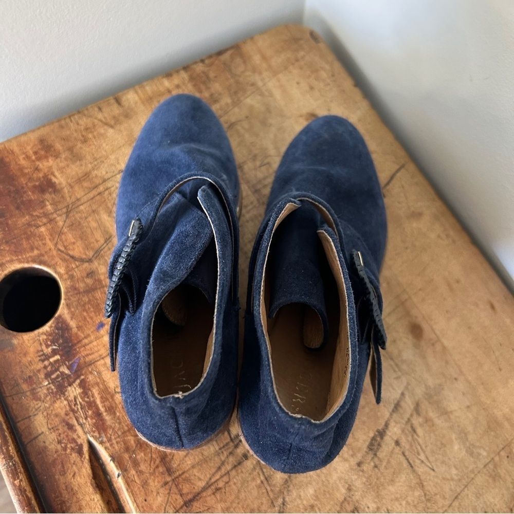 Jack Rogers 7 Navy Blue Suede Wedge Ankle Boots Preppy Retro Glam Hippie Classy - Picture 6 of 10